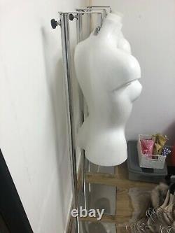 Female Dressmaking Tailors Dummy Mannequin Chrome Base Adjustable Height