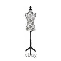 Female Mannequin Tailor Lady Bust Window Display Fashion Mod. BLACK AND WHITE