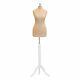 Female Size 8/10 Dressmakers Tailors Dummy Torso White Tripod Wooden Stand
