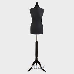 Female Tailor Dummy Bust Black UK 10/12 Sewing Fashion Student Mannequin Display