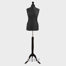 Female Tailor Dummy Bust Black UK 12/14 Sewing Fashion Student Mannequin Display