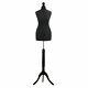 Female Tailors Dummy Black 8/10 10/12 Display Mannequin + Black Tripod Stand