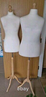 Female Tailors Dummy X2 Size 10/12 & 14/16 Dressmakers Display Bust VGC