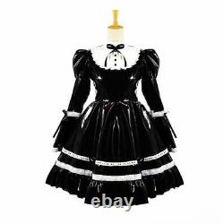 French maid Sexy Girl Sissy pvc lockable Dress cosplay costume CD/TV Tailor-made