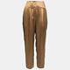 Givenchy Brown Silk Satin Pleated Trousers M