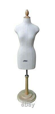Half Scale Mini Mannequin Dress Tailors Dummy Draping Stand Black and Beige