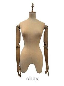 John Barbour & Sons Cream Female Tailored Cloth Mannequin Bust Adjustable Arms