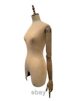 John Barbour & Sons Cream Female Tailored Cloth Mannequin Bust Adjustable Arms