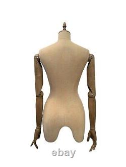 John Barbour & Sons Cream Female Tailored Cloth Mannequin Bust Adjustable Arms