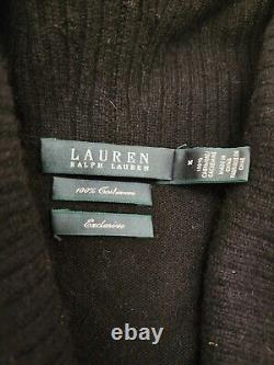 Lauren Ralph Lauren Exclusive Women M 100% Cashmere Cardigan Wrap Shawl Collar