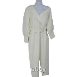 Lavish Alice Jumpsuit Womens Size 10 Tailored Belted Cropped Ivory Classic New