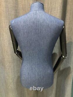 Male Adjustable Mannequin On Weighted Base With articulated arms Vgc Tailors N. Y