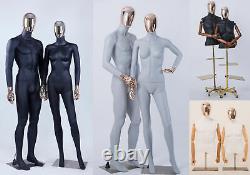 Male Female Abstract Mannequin Electroplating Head Hand New Black
