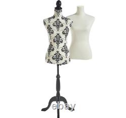 Mannequin Body Form Adjustable Dummy Display Tailors Dressmakers Stand Damask