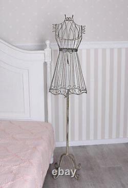 Mannequin Shabby Chic tailor's bust metal bust white dress form sclulpture new