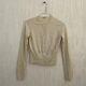 Miu Miu Cardigan Cashmere Silk Cropped Sweater Crew Neck Yellow Womens Sz 2us Xs