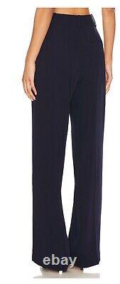 NWT Anthropologie Favorite Daughter Navy Blue Tailored Preppy Wide Leg Pants 12