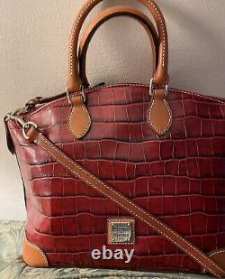 NWT! Dooney & Bourke RED Croco Embossed Large Satchel Beautiful