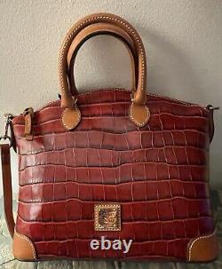 NWT! Dooney & Bourke RED Croco Embossed Large Satchel Beautiful