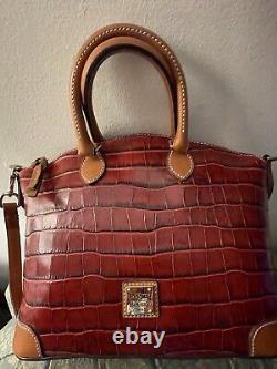 NWT! Dooney & Bourke RED Croco Embossed Large Satchel Beautiful