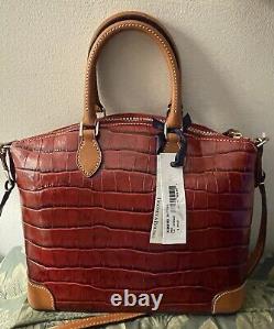 NWT! Dooney & Bourke RED Croco Embossed Large Satchel Beautiful