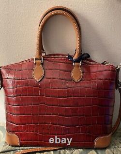 NWT! Dooney & Bourke RED Croco Embossed Large Satchel Beautiful