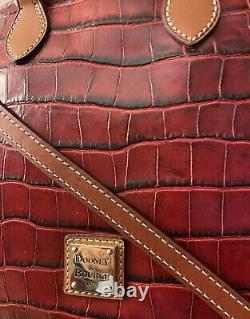 NWT! Dooney & Bourke RED Croco Embossed Large Satchel Beautiful