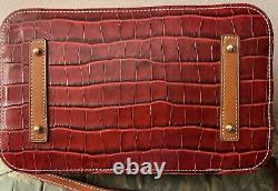 NWT! Dooney & Bourke RED Croco Embossed Large Satchel Beautiful