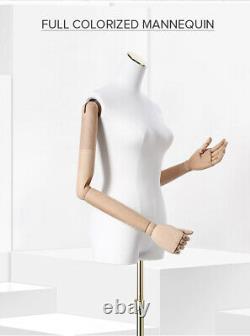 New Female Male Tailors Dummy Mannequin With Articulated Wooden Arms Metal Base