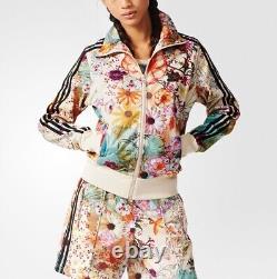 New Rare Adidas Firebird Hoodie Floral Jacket Multicolor Vintage Womens AJ8151