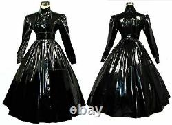 PVC sissy maid mini dress cross dressers Tailor-made Long skirt@