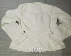 Polo Ralph Lauren Tessie Denim Shrunken White Crop Jacket Blazer Size 8 NWT $398