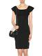 Polo Ralph Lauren Women's Off Shoulder Ruffle Tailored Stretch Black Lbd Dress