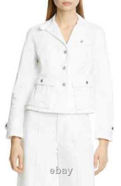 Polo Ralph Lauren Women's Tessie Denim Shrunken White Crop Jacket Blazer 6