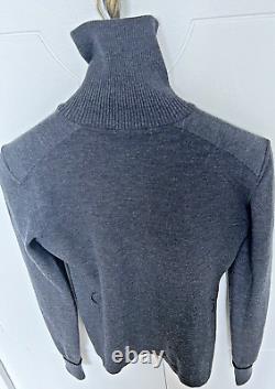 Prada Charcoal Gray Wool Knit Zip Up Sweater (40)