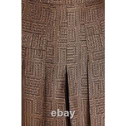 Sandro Gael Pleated High Waist Jacquard Skort Brown Womens Size 36 US 2 4