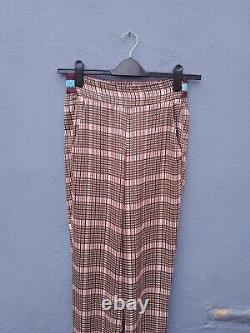 Second Female Cian MW Trousers Womens Size XS 27 Waist Multi Check 100% Viscose