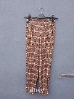 Second Female Cian MW Trousers Womens Size XS 27 Waist Multi Check 100% Viscose