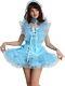 Sissy Girl Maid Blue Satin Puffy Lockable Dress Cosplay Costume Tailor-made
