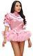 Sissy Girl Maid Lockable Pink Pvc Fluffy Dress Cosplay Costume Tailored