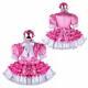 Sissy Girl Maid Pink Satin Lockable Pleated Dress Cosplay Costume Cd/tv Tailored