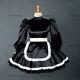 Sissy Maid Black Satin Dress Uniform Cosplay Tailor-made