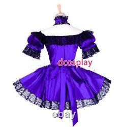 Sissy maid satin dress Uniform cosplay costume Tailor-made&