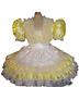 Sissy Maid Satin Yellow Dress Lockable Cosplay Costume Tailor-made
