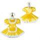 Sissy Maid Yellow Clear Pvc Dress Lockable Uniform Cosplay Tailor-made
