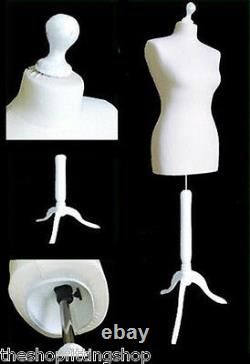 Size 14 WHITE Female Dressmakers Dummy MANNEQUIN TAILORS Bust Craft Sewing