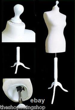 Size 16-18 WHITE Female Dressmakers Dummy MANNEQUIN TAILORS Bust Craft Sewing