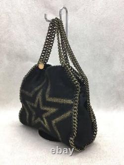 Stella McCartney Handbag Bespoke Falabella Mini Chain Star Suede Black Used