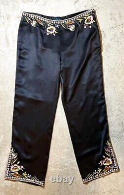 Sue Wong Sz 14 100% Silkpant Nocturne Mandrine Inseam 28 Blk RN# 69701