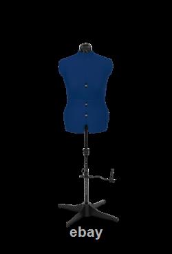 Tailors Dummy Adjustable Torso Dressmaker Female Mannequin Sizes 6 to 22 Blue